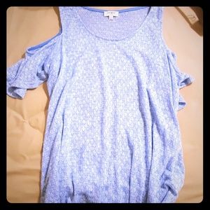 Baby blue cold shoulder